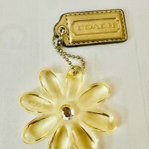 Coach Poppy Yellow Daisy Flower Power Keychain & Bag Charm Rare
